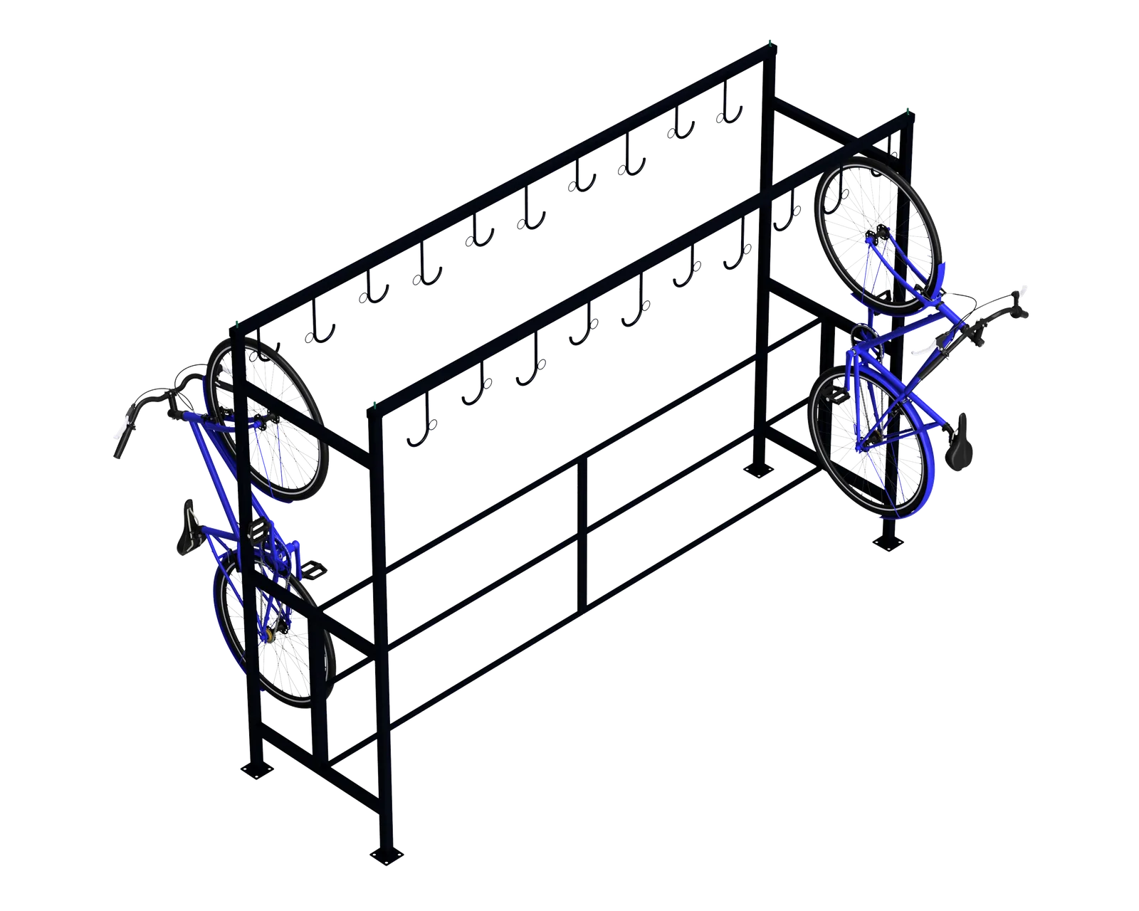 Bike rack with double locker